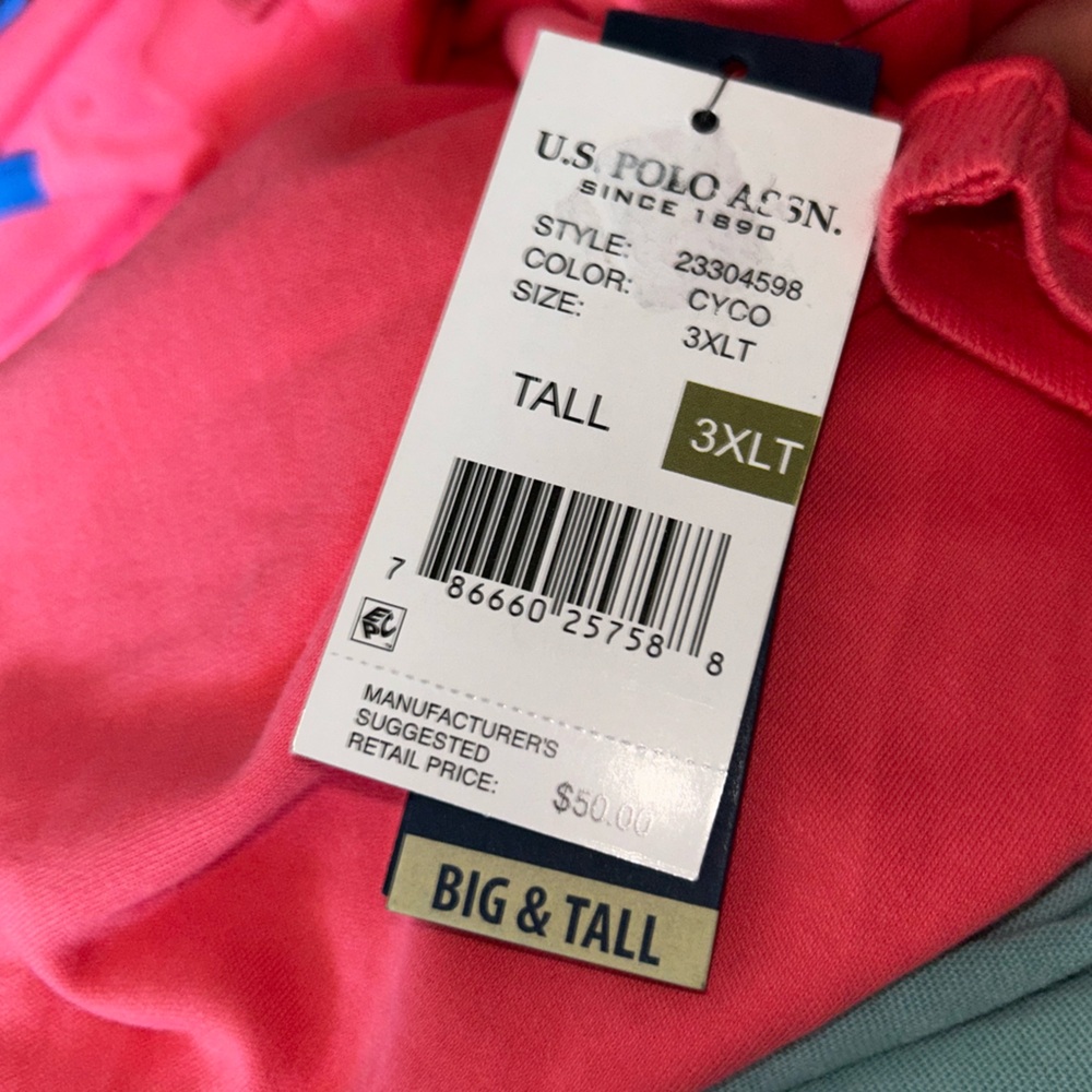 U.S. Polo Big and Tall Coral Polo NWT - Picture 4 of 4